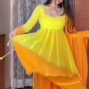 Tuscan Sunlight: Sunflower Print Cotton Kurti & Pant Set