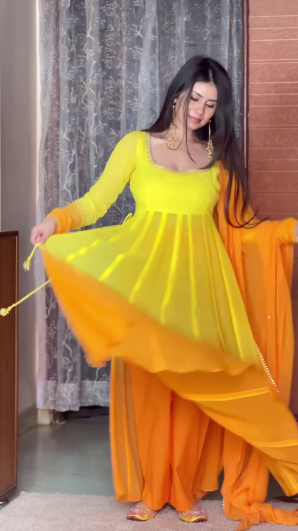 Tuscan Sunlight: Sunflower Print Cotton Kurti & Pant Set