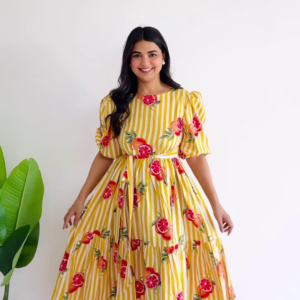7022-1.png Citrus Sunshine: Tiered Candy-Stripe Midi Dress