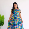 Citrus Sunshine: Tiered Candy-Stripe Midi Dress