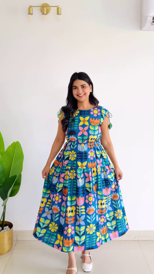 Citrus Sunshine: Tiered Candy-Stripe Midi Dress