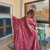 Royal Mauve Rose: Embroidered Georgette Festive Anarkali Gown