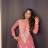 Onyx & Ivory: Monochrome Floral Chikankari Kurti