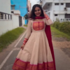 Charcoal Heritage: Mangalagiri Silk-Cotton Anarkali Set