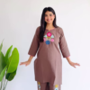 Lilac Whimsy: Tiered Garden-Stripe Midi Dress