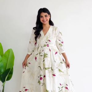 7029-1.png Vanilla Meadow: Wrap-Style Botanical Midi Dress