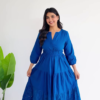 Vanilla Meadow: Wrap-Style Botanical Midi Dress