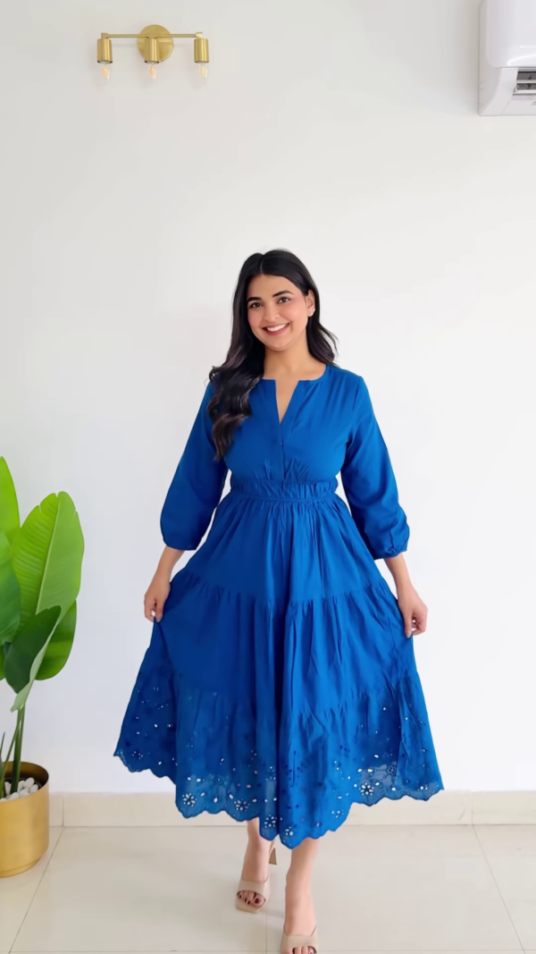 Vanilla Meadow: Wrap-Style Botanical Midi Dress