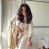 Whimsical Bloom: Embroidered Chanderi Silk Suit Set