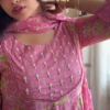 Orchid Grace: Floral Printed Cotton Alia-Cut Kurta Set