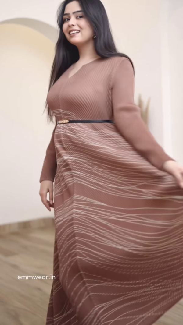 Luxe Brown Flowing Maxi Dress