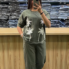 Olive Green Floral Embroidered Co-Ord Set