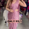 Lavender Frost: Pre-Stitched Satin Cocktail Saree Set