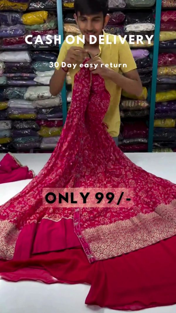 8006-2.png Fuchsia Royalty: Embroidered Floral Anarkali & Lehenga Set