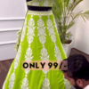 Lime Zest: Embroidered Woven Lehenga Choli Set