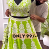 Lime Zest: Embroidered Woven Lehenga Choli Set