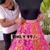 Sunset Blossom: Zari Embroidered Pink & Orange Lehenga Choli Set