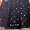 Midnight Shimmer: Heavily Sequined Black & Gold Lehenga Choli Set