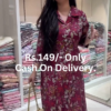 Wine Blossom: Floral Print Fusion Maxi Dress