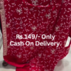 Scarlet Majesty: Intricately Embroidered Zardosi Festive Saree