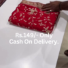 Scarlet Majesty: Intricately Embroidered Zardosi Festive Saree