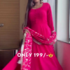 8019-1.png Rani Radiance: Elegant Anarkali Kurta & Embroidered Dupatta Set