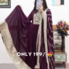 Deep Plum Radiance: Elegant Embroidered Anarkali Tunic & Dupatta Set