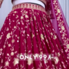 Wine Royalty: Intricately Embroidered Floral Lehenga Choli Set