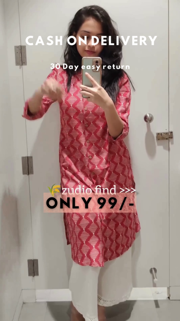 8023-3.png Terracotta Tribal: Geometric Printed Button-Down Kurta