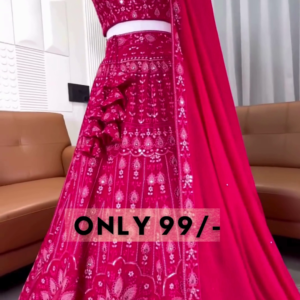 Rani Grace: Chikankari & Mirror-Work Lehenga Choli Set