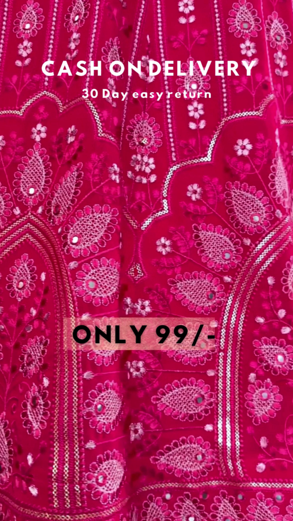 Rani Grace: Chikankari & Mirror-Work Lehenga Choli Set