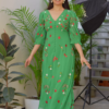 Tropical Bliss Pineapple Embroidered Halter Dress