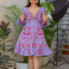 Tropical Bliss Pineapple Embroidered Halter Dress