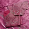 Multi Color Elegance Hand-Embroidered Organza Saree
