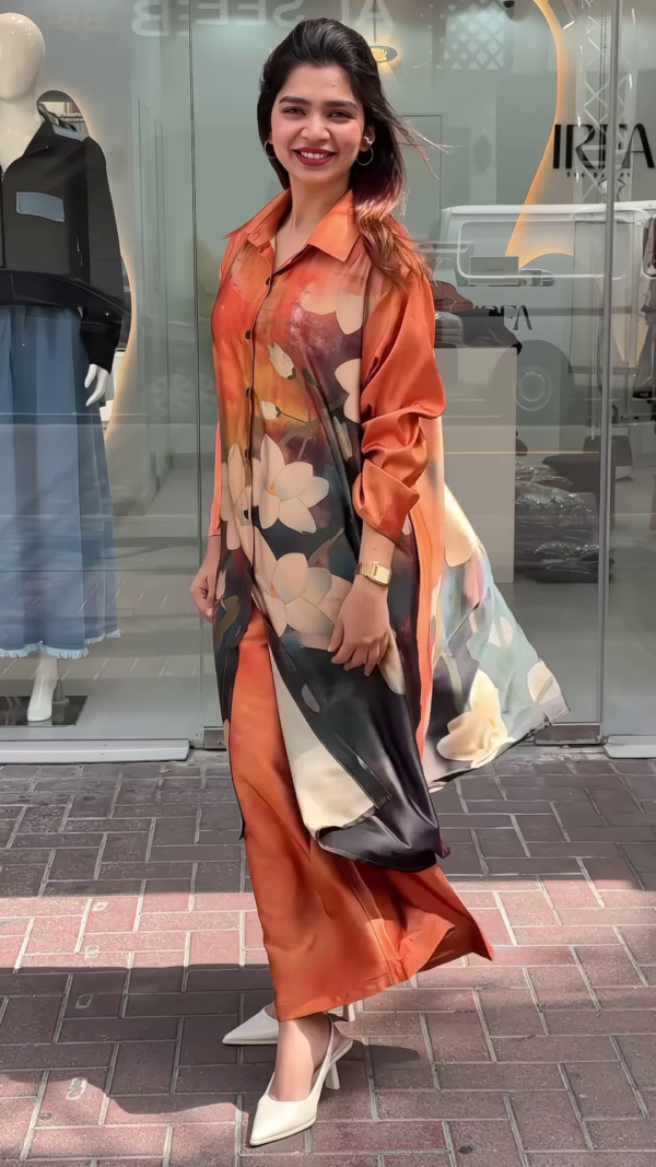 91-3.png Elegant Floral Printed Satin Co-ord Set
