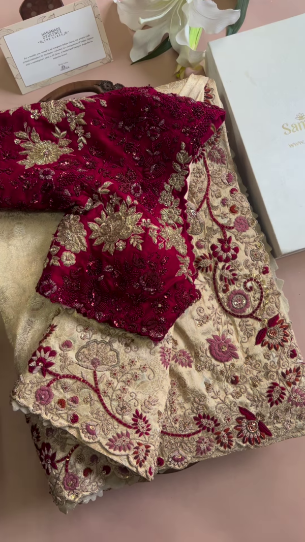 Maroon & Gold Embroidered Lehenga Set