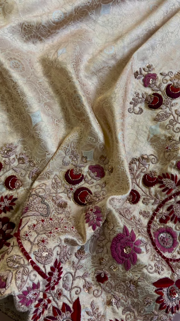 Maroon & Gold Embroidered Lehenga Set