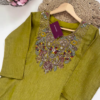 Opulent Olive Green Embroidered Silk Suit Set